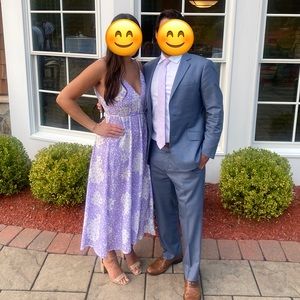 Medium floral purple midi dress